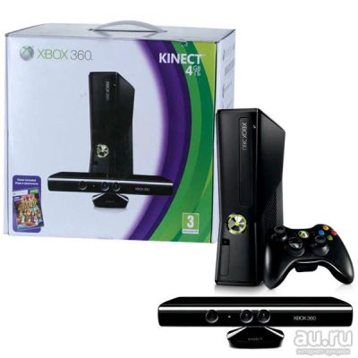 Лот: 13419028. Фото: 1. xbox 360 + kinect + 2а пульта. Игровые приставки, консоли