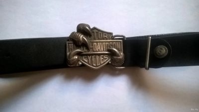 Лот: 13290791. Фото: 1. Ремень кожаный с бляхой Harley... Ремни, пояса