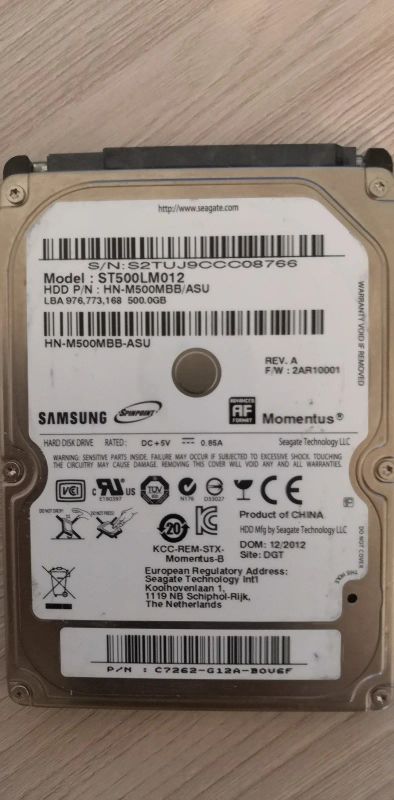 Лот: 15207104. Фото: 1. Жесткий диск HDD 500Gb. Жёсткие диски (HDD)