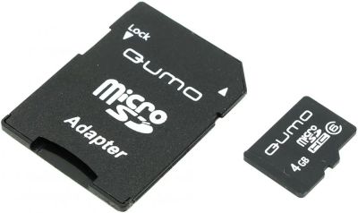Лот: 14327936. Фото: 1. Карта памяти Qumo MicroSDHC 4GB... Карты памяти
