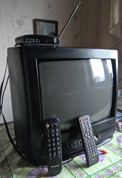 Лот: 15541808. Фото: 1. Телевизор Panasonic 14" + приставка... Телевизоры