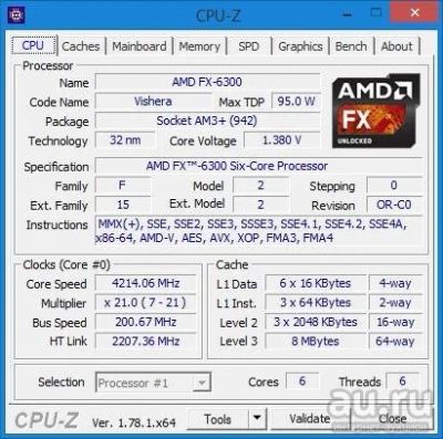 Лот: 8696324. Фото: 1. Процессор AMD FX-6300. Процессоры