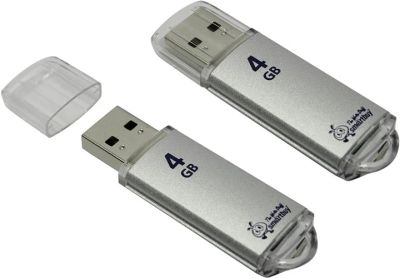 Лот: 11257438. Фото: 1. Флешка USB 4GB серая. USB-флеш карты