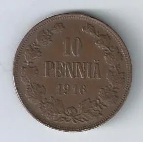 Лот: 25079596. Фото: 1. 10 пенни 1916 год. Царская Россия... Россия до 1917 года