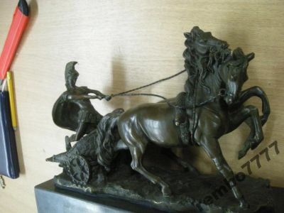 Лот: 5822264. Фото: 1. конь.лошадь.колесница.бронза.европа... Скульптуры