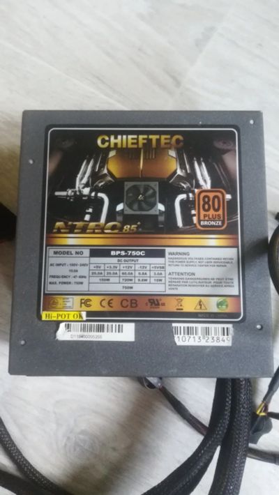 Лот: 13945630. Фото: 1. Блок питания Chieftec BPS-750c... Корпуса, блоки питания