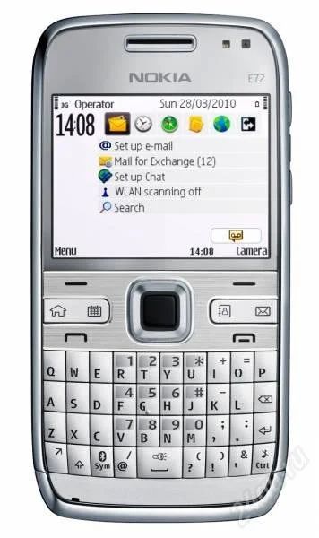 Лот: 2353964. Фото: 1. Сотовый телефон Nokia E72 White... Смартфоны