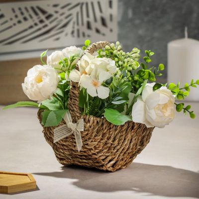 Лот: 24076988. Фото: 1. Цветок искусственный в корзинке... Искусственные и сувенирные цветы