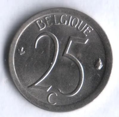 Лот: 15256903. Фото: 1. 25 сантимов Бельгия 1968 belgique. Европа