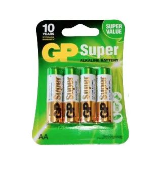 Лот: 17642573. Фото: 1. Батарейка GP Super Alkaline, AA... Батарейки, аккумуляторы, элементы питания