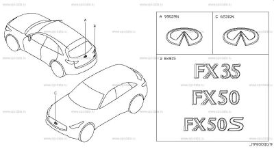 Лот: 7036420. Фото: 1. Эмблема Infiniti FX35. Кузов