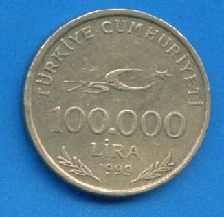 Лот: 8960590. Фото: 1. Турция 100000 лир 1999 (х354). Азия