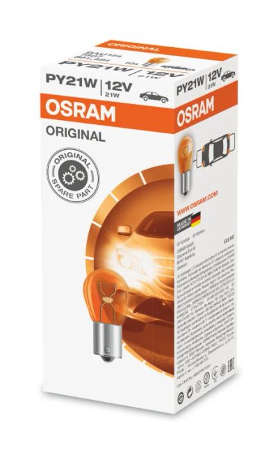 Лот: 11315687. Фото: 1. Osram PY21W Original 7507. Оптика и освещение