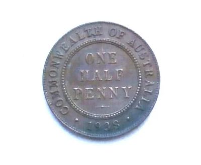 Лот: 16415796. Фото: 1. Австралия 1/2 пенни 1938. Австралия и Океания