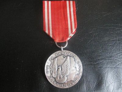 Лот: 486552. Фото: 1. Польша Медаль За заслуги при защите... Памятные медали