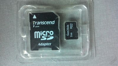 Лот: 5817480. Фото: 1. Карта памяти Micro SD 2Gb sandisk. Карты памяти