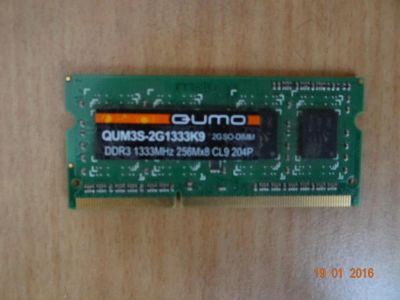 Лот: 6777307. Фото: 1. SO-DIMM QUMO 2048GB DDR3 1333. Оперативная память
