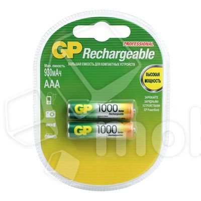 Лот: 19604434. Фото: 1. Аккумулятор "AAA" GP 1000 mAh... Батарейки, аккумуляторы, элементы питания