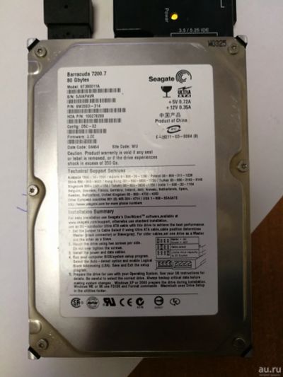 Лот: 12735876. Фото: 1. Жесткий диск HDD 3,5" 80 Gb Seagate... Жёсткие диски