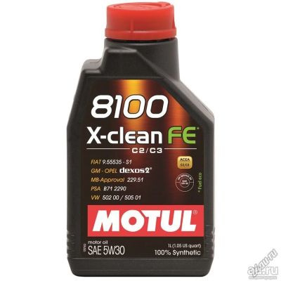 Лот: 13655420. Фото: 1. MOTUL 8100 X-clean FE 5W-30, 1... Масла, жидкости