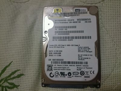 Лот: 5758284. Фото: 1. Жесткий диск HDD 2.5" 250 Gb WD... Жёсткие диски (HDD)