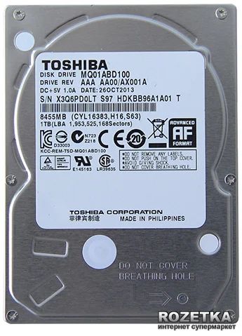 Лот: 9204664. Фото: 1. Жесткий диск Toshiba MQ01ABD100... Жёсткие диски (HDD)