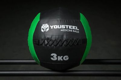 Лот: 24558180. Фото: 1. Медбол 3кг, со шнуровкой YouSteel. Фитнес, аэробика и гимнастика