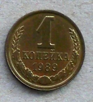 Лот: 10654354. Фото: 1. 1 копейка 1989 с рубля!. Россия и СССР 1917-1991 года
