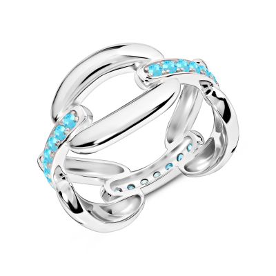 Лот: 23889392. Фото: 1. Серебряное кольцо с фианитами. Кольца, перстни