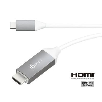 Лот: 21437063. Фото: 1. Кабель j5create USB-C to 4K HDMI... Шлейфы, кабели, переходники