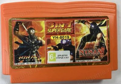 Лот: 13344105. Фото: 1. 3в1 Картридж 8-bit YH 8019 NINJA... Игры для консолей