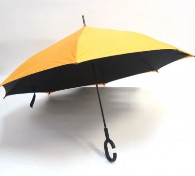 Лот: 10429971. Фото: 1. Зонт-наоборот антизонт Оранжевый... Зонты