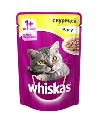 Лот: 15055889. Фото: 1. Корм (Вискас) рагу Курица для... Корма