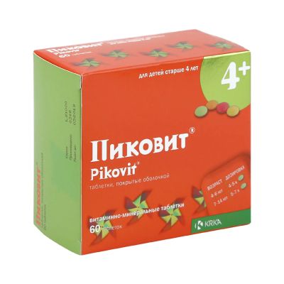 Лот: 23709718. Фото: 1. Пиковит таб.п о №60. Лекарства