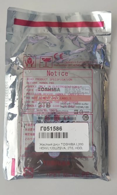 Лот: 20725404. Фото: 1. Жесткий диск Toshiba L200 [HDWL120UZSVA... Жёсткие диски (HDD)