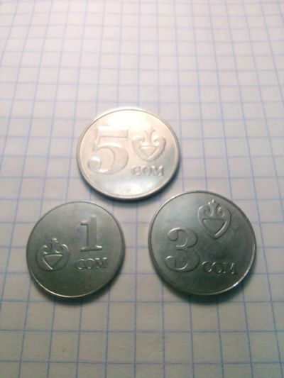 Лот: 18739805. Фото: 1. 1,3,5, Сом Киргизия 2008. Страны СНГ и Балтии