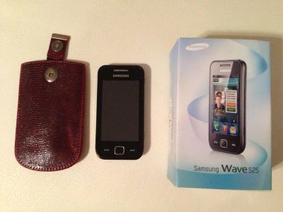Лот: 3131674. Фото: 1. Samsung Wave 525 + чехол + документы. Кнопочные мобильные телефоны