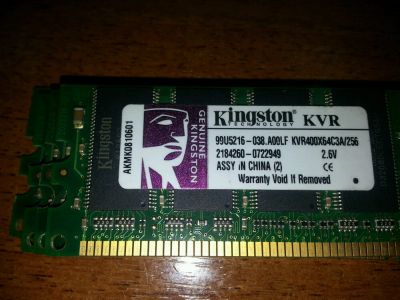 Лот: 6266505. Фото: 1. Kingston DDR400 256mb. Оперативная память