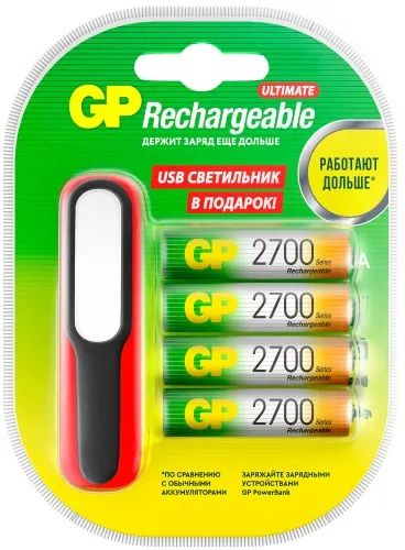 Лот: 24514831. Фото: 1. Аккумуляторы GP AA (HR6) 2700... Батарейки, аккумуляторы, элементы питания