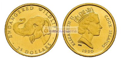 Лот: 19213625. Фото: 1. Острова Кука 25 долларов 1990... Австралия и Океания