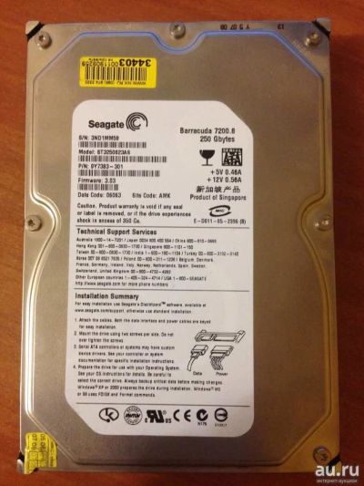 Лот: 16261986. Фото: 1. Жесткий диск Seagate st3250823as... Жёсткие диски (HDD)
