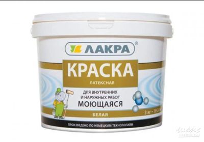 Лот: 6226562. Фото: 1. Краска латексная моющаяся, Лакра... Краски, лаки, растворитель