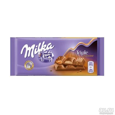 Лот: 13442704. Фото: 1. Milka Triple Caramel 100г. Шоколад, конфеты