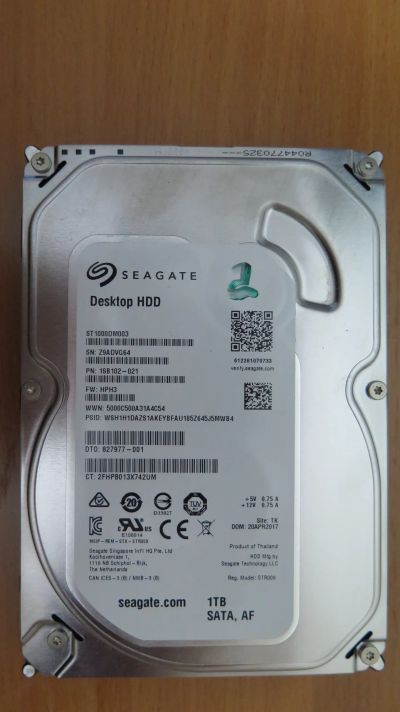 Лот: 21170737. Фото: 1. Жесткий диск Seagate 1 TB (ST1000DM003... Жёсткие диски (HDD)