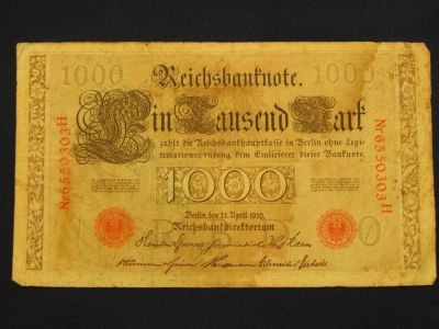Лот: 4988799. Фото: 1. 1000 марок 1910 год. Германия... Германия и Австрия