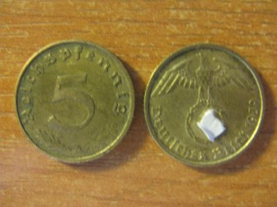 Лот: 11592442. Фото: 1. Германия 5 рейхспфеннигов 1939... Германия и Австрия