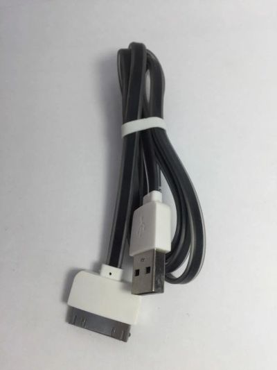 Лот: 9555746. Фото: 1. Кабель USB iPhone 4 черный плоский... Дата-кабели, переходники