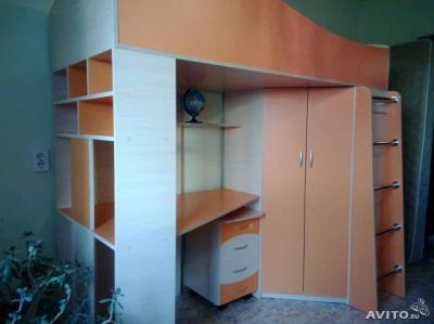 Лот: 3875235. Фото: 1. Кровать-чердак+матрац. Детские кровати и кроватки