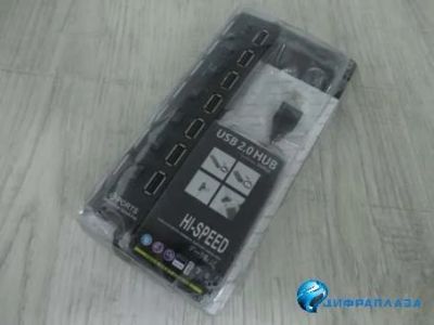 Лот: 16318514. Фото: 1. USB HUB HI-SPEED 7 портов черный. Другое (носители информации)