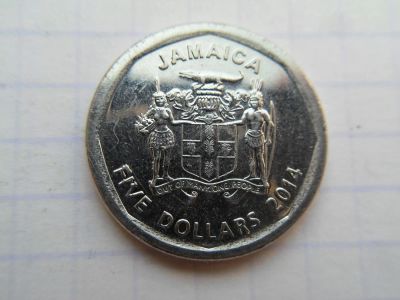 Лот: 9593342. Фото: 1. Ямайка 5 долларов 2014. Америка
